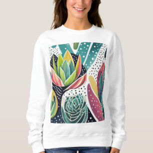 Succulenten in groen en roze trui