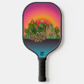 Succulenten in koffiekopjes Carbon Fiber Pickle Pickleball Paddle (Voorkant)