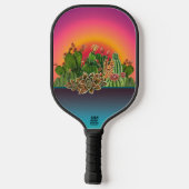 Succulenten in koffiekopjes Carbon Fiber Pickle Pickleball Paddle (Achterkant)