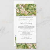 Succulenten in lantaarn Rustieke Bruiloft programm Programmakaart (Voorkant / Achterkant)