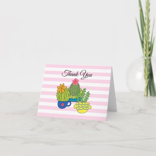 Succulenten in pot Bedankkaartjes Bedankkaart (Voorkant)
