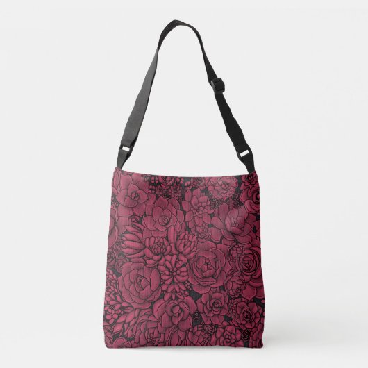 Succulenten in Viva Magenta - Kleur van het jaar 2 Crossbody Tas (Achterkant)