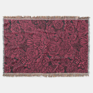 Succulenten in Viva Magenta - Kleur van het jaar 2 Deken