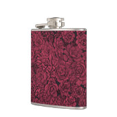 Succulenten in Viva Magenta - Kleur van het jaar 2 Heupfles (Links)