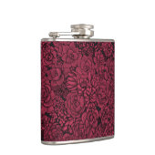 Succulenten in Viva Magenta - Kleur van het jaar 2 Heupfles (Rechts)