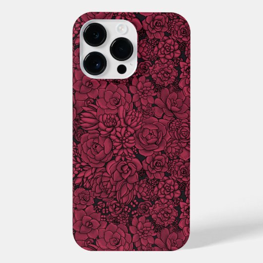 Succulenten in Viva Magenta - Kleur van het jaar 2 iPhone Hoesje (Achterkant)