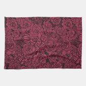 Succulenten in Viva Magenta - Kleur van het jaar 2 Theedoek (Horizontaal)