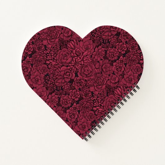 Succulenten in Viva Magenta - Kleur van het Jaar Notitieboek (Achterkant)