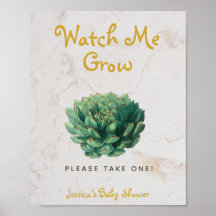 Succulenten Kijk hoe ik groei Baby Shower Botanisc