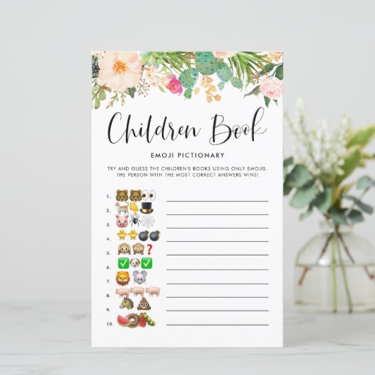 Succulenten Kinderen Boek Emoji Pictionary Game (Staand voorkant)