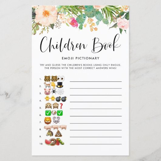 Succulenten Kinderen Boek Emoji Pictionary Game (Voorkant)