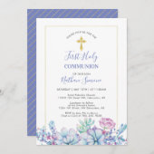 Succulenten & Kruis | Eerste Heilige Communie Kaart (Voorkant / Achterkant)