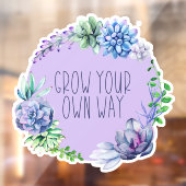 Succulenten kweken je eigen manier paars raamsticker (Vel 2)