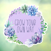 Succulenten kweken je eigen manier paars raamsticker (Vel 3)