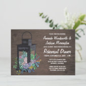 Succulenten + Lantaarn repetitie diner uitnodiging (Staand voorkant)