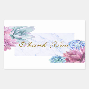 Succulenten Marmer Chic Vrijgezellenfeest Fiesta F Rechthoekige Sticker