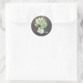Succulenten Mason Jar Rustieke Bruiloft Initialen Ronde Sticker (Tas)