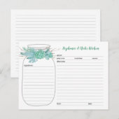 Succulenten Mason Jar Vrijgezellenfeest Recept Kaa Briefkaart (Voorkant / Achterkant)