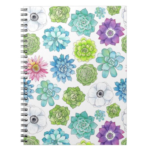 Succulenten - met meerdere kleuren - notitieboek (Voorkant)
