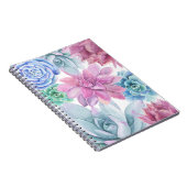 Succulenten Modern Chique Marmer Fiesta Tuin Bloem Notitieboek (Rechterzijde)