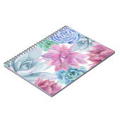 Succulenten Modern Chique Marmer Fiesta Tuin Bloem Notitieboek (Linkerzijde)