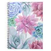 Succulenten Modern Chique Marmer Fiesta Tuin Bloem Notitieboek (Voorkant)