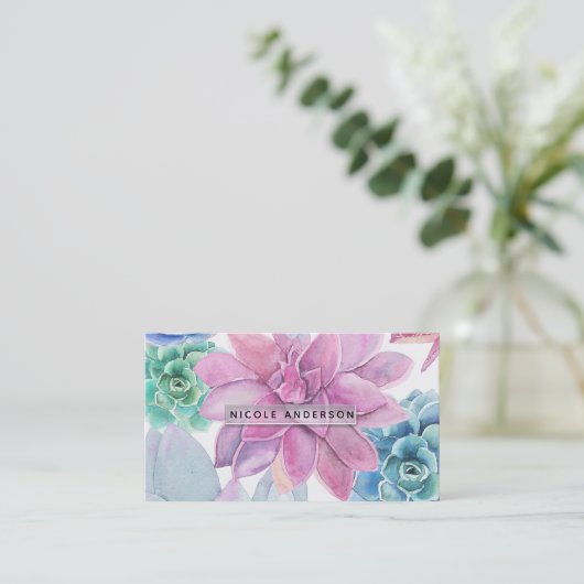 Succulenten Moderne Chic Fiesta Tuin Bloemen Visitekaartje (Staand voorkant)