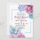 Succulenten Moderne Chic Witte Bruiloftsfeest Fies Kaart (Voorkant)