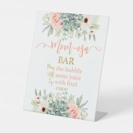 Succulenten momosa reclamebord met voetstuk