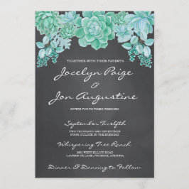 Succulenten op Chalkboard bruiloft uitnodiging