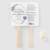 Succulenten op geometrisch lijst bruiloft programm handwaaier (Voorkant en achterkant)