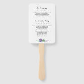 Succulenten op geometrisch lijst bruiloft programm handwaaier (Achterkant)