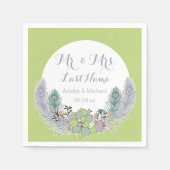 Succulenten Peacock Feathers Trouwpapier Servetten (Voorkant)