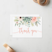 Succulenten, perzikkoraal dank u notitiekaartje (Voorkant / Achterkant in situ)