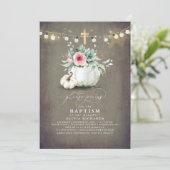 Succulenten Pompoenen Gouden Kruis Herfst Roze Doo Kaart (Staand voorkant)