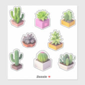 Succulenten Potten Planten Sticker Pack (Vel)