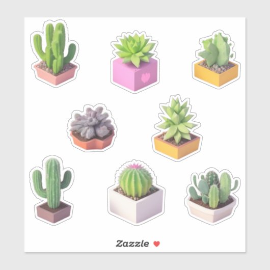 Succulenten Potten Planten Sticker Pack (Vel)