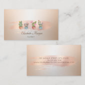 Succulenten Roos gouden penseelstreek bakkerij Visitekaartje (Voorkant / Achterkant)