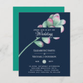 Succulenten Roze Blos Mint Groen Budget Bruiloft (Voorkant / Achterkant)