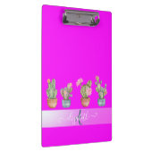 Succulenten Roze Fluorescerend Monogram Klembord (Rechts)