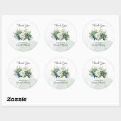 Succulenten, rozen en groen Bruids Bedankt Ronde Sticker (Vel)