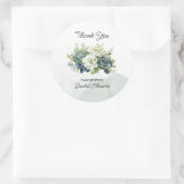Succulenten, rozen en groen Bruids Bedankt Ronde Sticker (Tas)