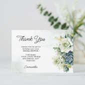 Succulenten, rozen en groen Bruidsmeisjeshower Bedankkaart (Staand voorkant)