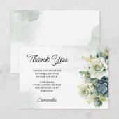 Succulenten, rozen en groen Bruidsmeisjeshower Bedankkaart (Voorkant / Achterkant)