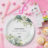 Succulenten, rozen en groen Vrijgezellenfeest Papieren Bordje (Feest)