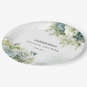 Succulenten, rozen en groen Vrijgezellenfeest Papieren Bordje (Gekanteld)