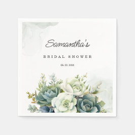 Succulenten, rozen en groen Vrijgezellenfeest Servet