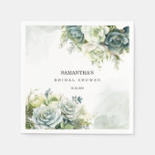 Succulenten, rozen en groen Vrijgezellenfeest Servet (Voorkant)