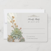 Succulenten RSVP Card Art Nouveau Huwelijk Kaart (Voorkant)