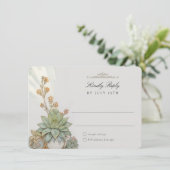 Succulenten RSVP Card Art Nouveau Huwelijk Kaart (Staand voorkant)